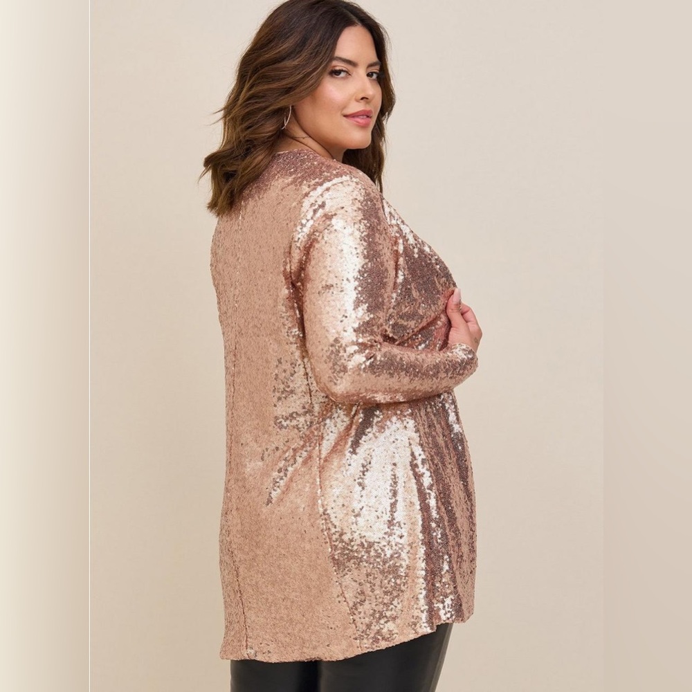 TORRID ROSE GOLD SEQUIN LIGHTWEIGHT BLAZER SIZE 1 (or 1x) BNWT